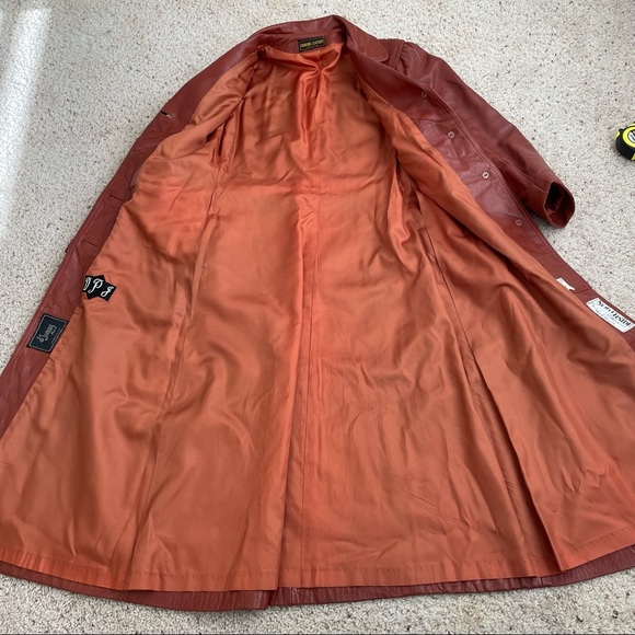 Vintage genuine leather rust trench coat women’s - Picture 9 of 13